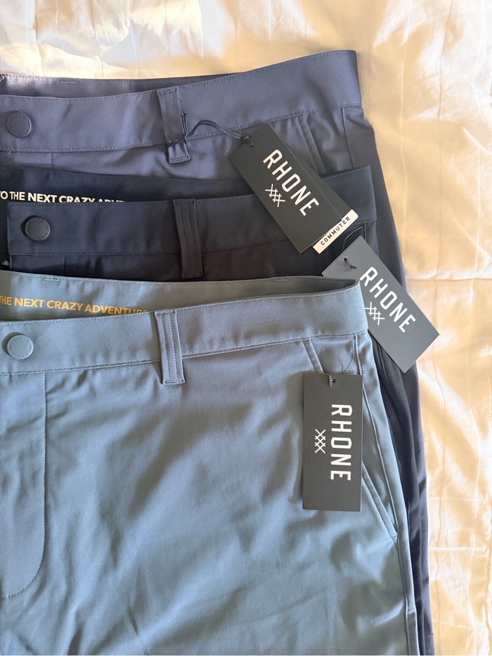 RHONE 7" Commuter Short 3 pair lot sz 40 NWT Black, Iron, Blue